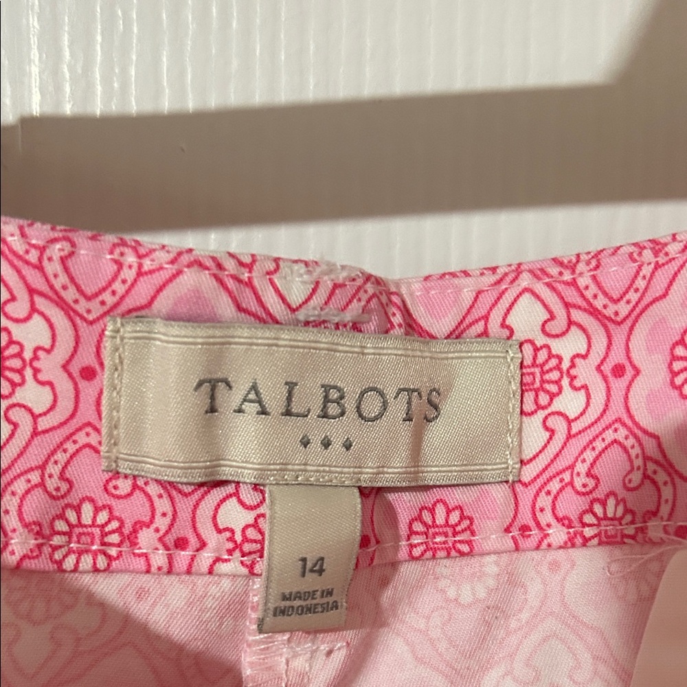 Talbots Pink Patterned ankle length pants - Picture 3 of 6
